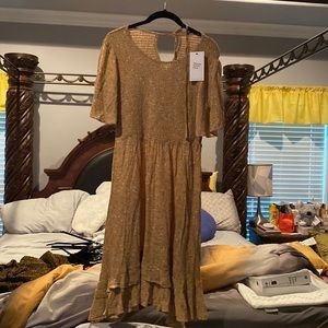 NWT. Mango color dress with flower print